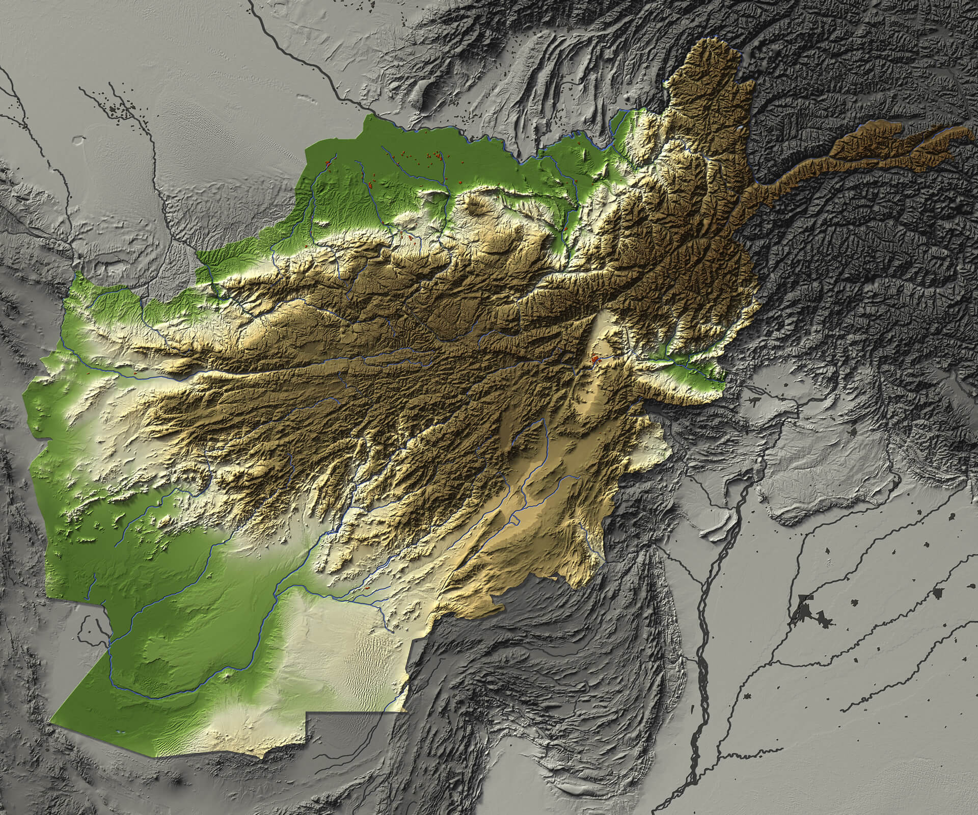 Afghanistan Satellite Map